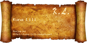 Kuna Lili névjegykártya