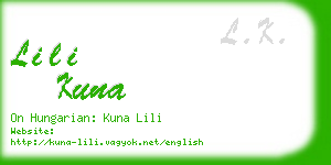 lili kuna business card